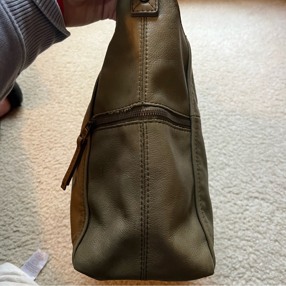 American Leather Company Green Leather Shoulder Bag - Picture 5 of 5